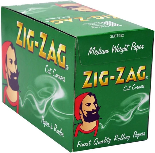 100x zig zag green - green, rolling